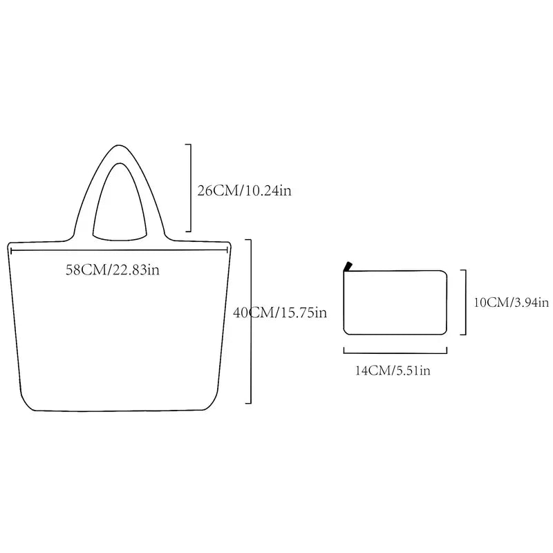 Bee Pattern Shopping Bag, Large Capacity Tote Bag For Outdoor, Simple Cute Grocery Bag