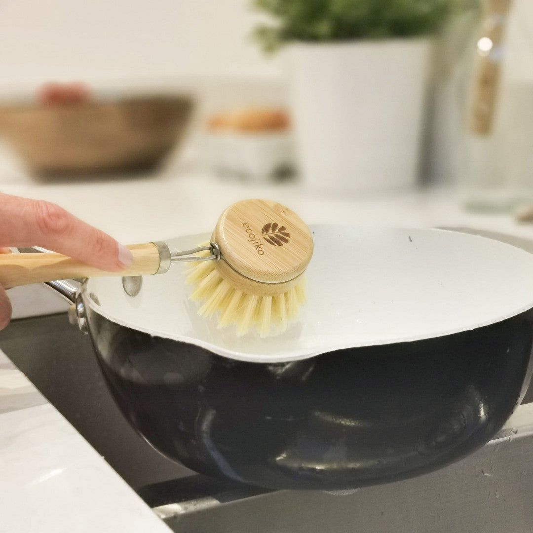 Mushroom Design Dish Brush with Replaceable Head | Natural Washing Up Brush