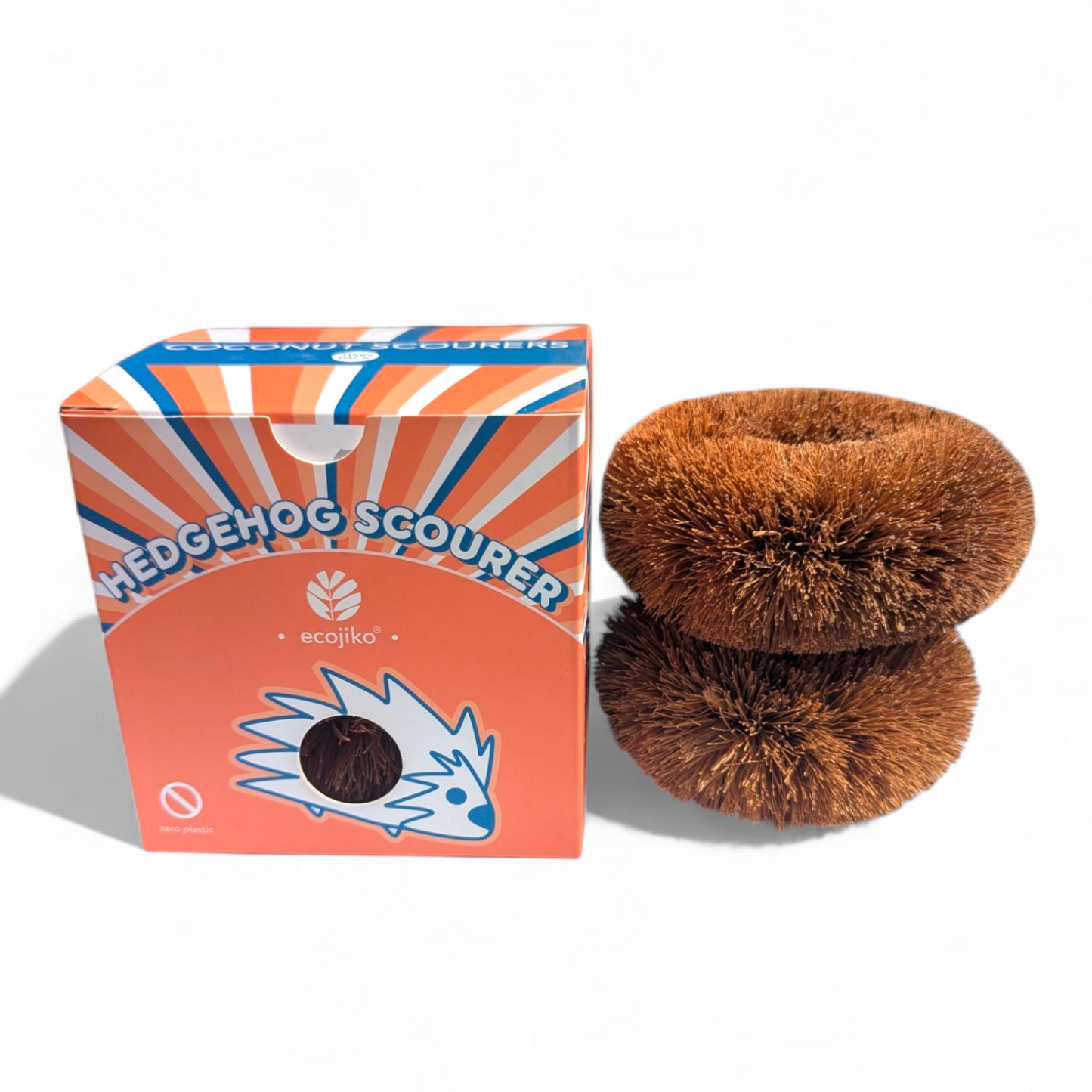 Hedgehog Coconut Scourers (2 pack) | Biodegradable Reusable Washing Up Scourers