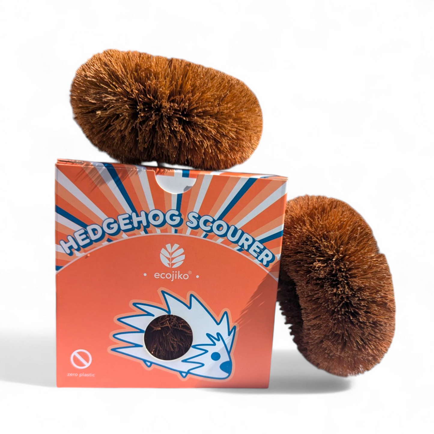 Hedgehog Coconut Scourers (2 pack) | Biodegradable Reusable Washing Up Scourers