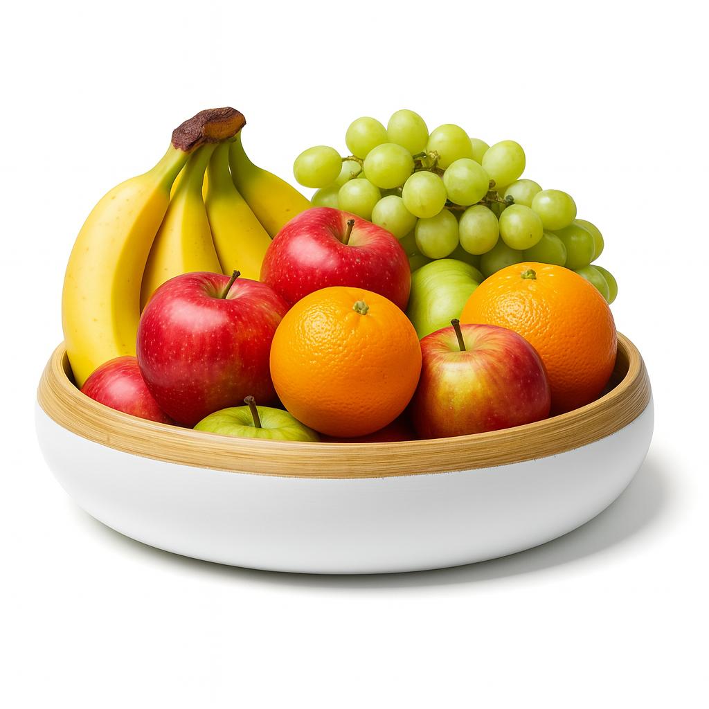 Bamboo Fruit Bowl & Home Decor Bowl (Off-White)-1