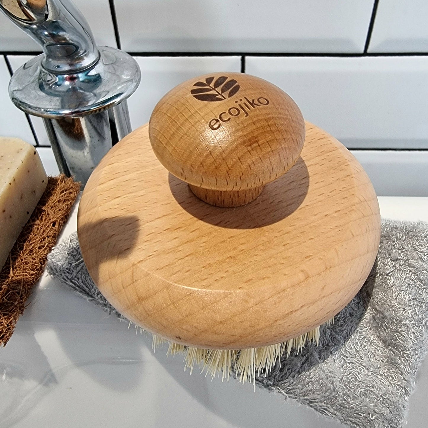 Wooden Exfoliating Dry Body Brush | Natural Beech Wood Beauty Brush